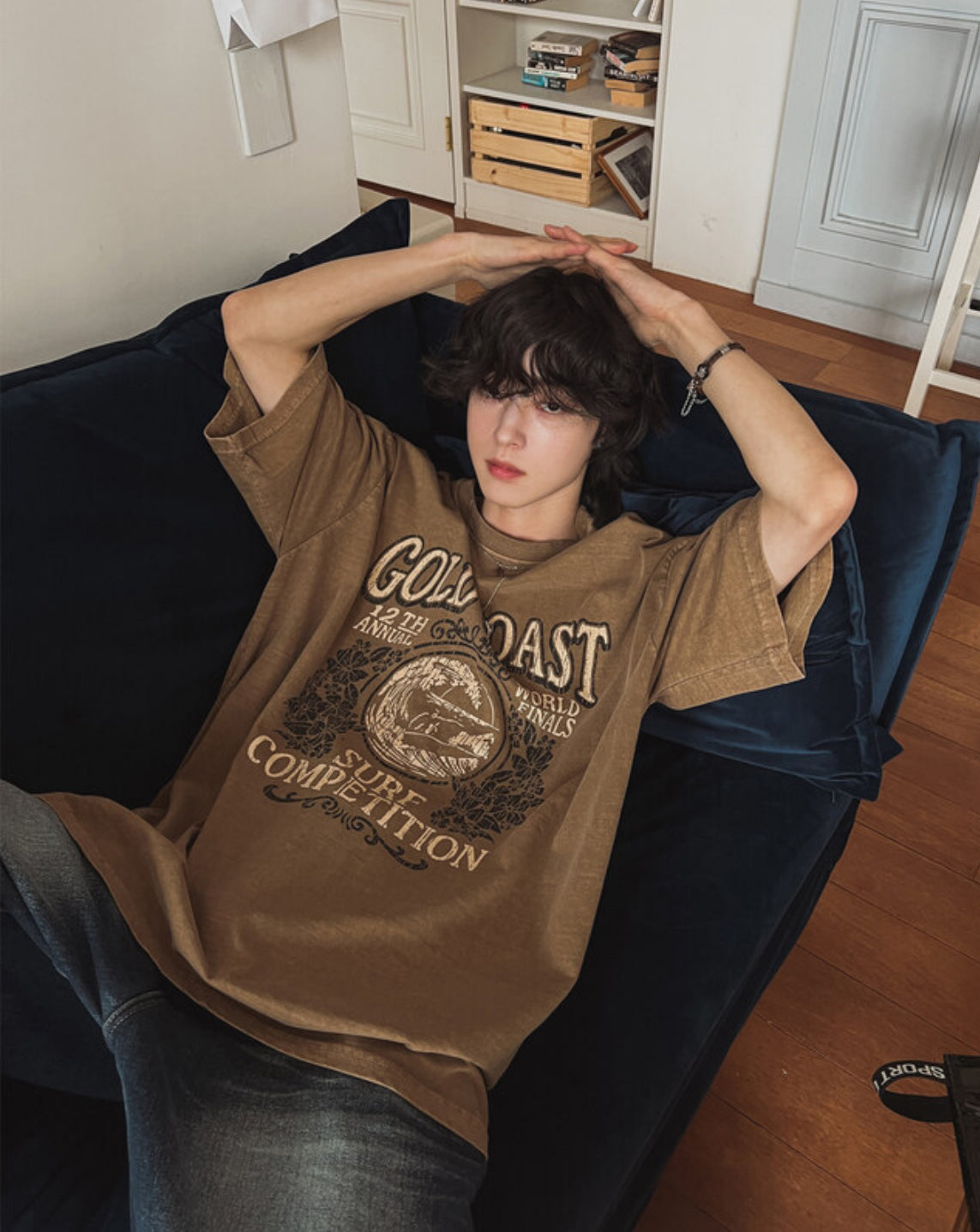 B68 American Retro Loose University T-shirt (3 colors)