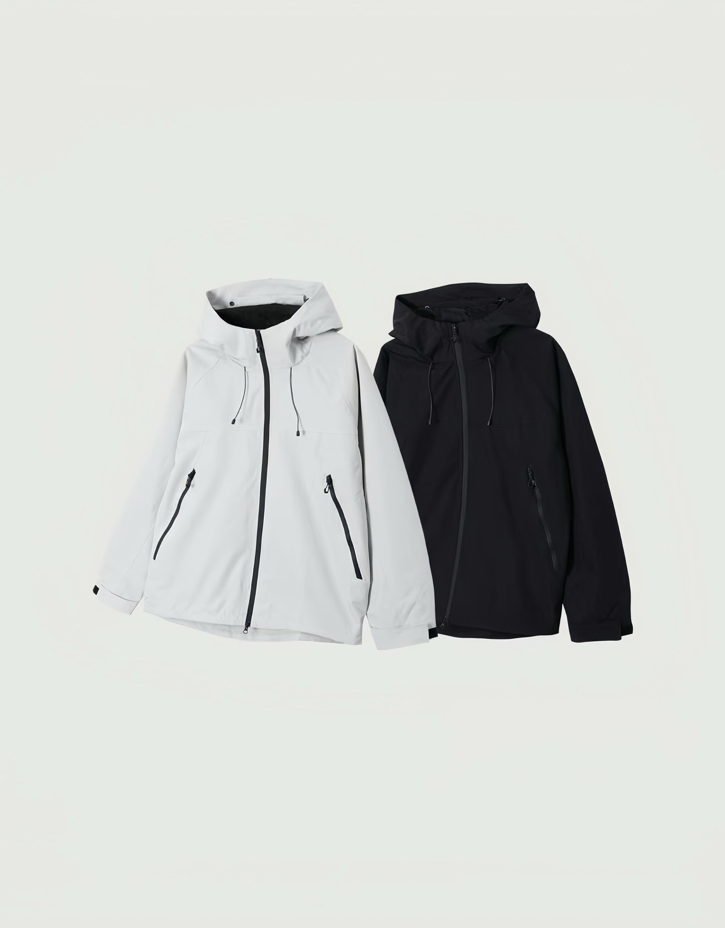 A52 Double zipper hooded windbreaker (black, gray)