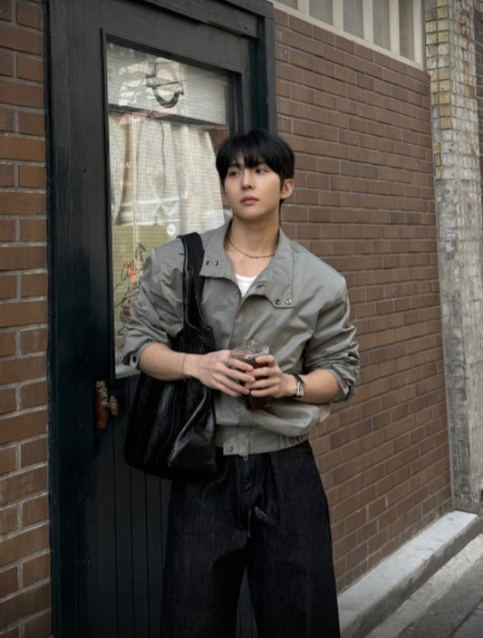 A84 Classic Gentleman's Cropped Flight Jacket (Black Mint)