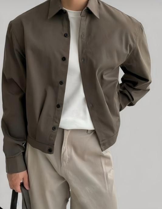 B43 短版襯衫外套 (4色 four colors)