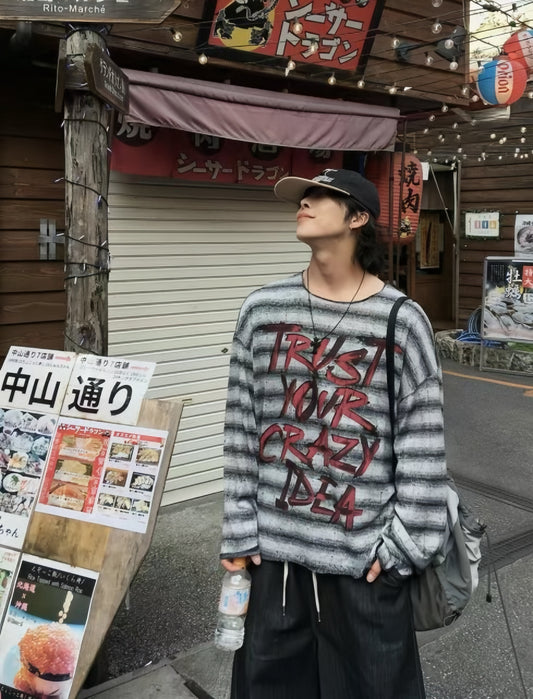 B119 破損塗鴉針織上衣 (3色)
