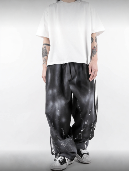 J64 街頭塗鴉氣球運動褲 (黑 白)