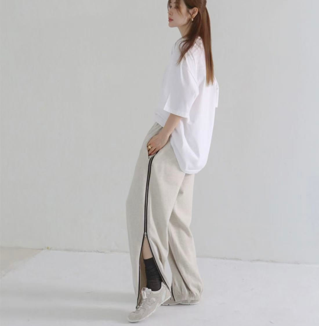 J21 side zipper sports casual pants (four colors)