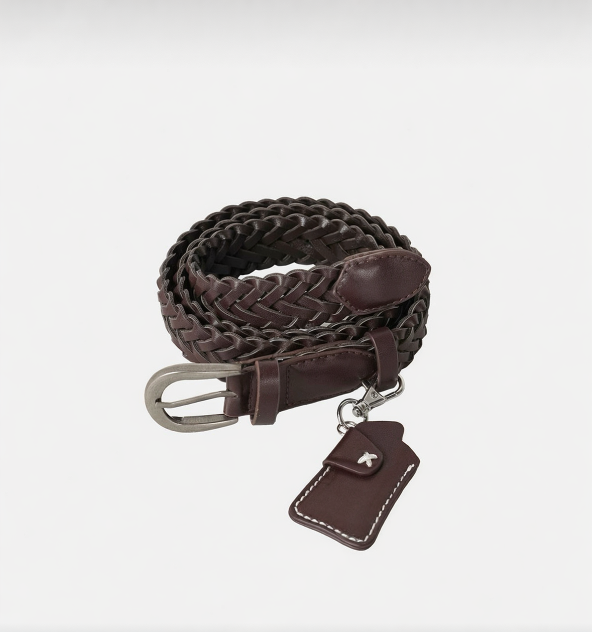 H3 braided leather belt (black and brown)
