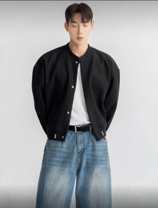 A47 短版簡約開衫外套 (黑black 棕brown NEW象牙)