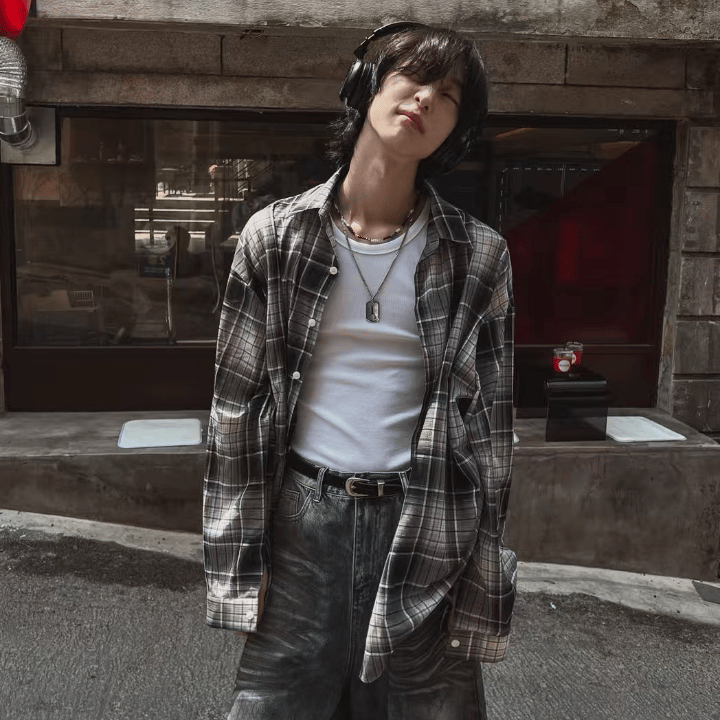 B60 Side Drawstring Plaid Shirt (3 colors)