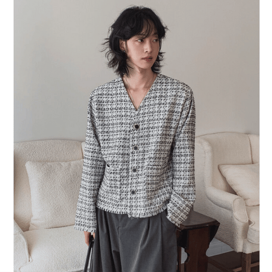 A62 粗花呢開衫外套 (3色 three colors)