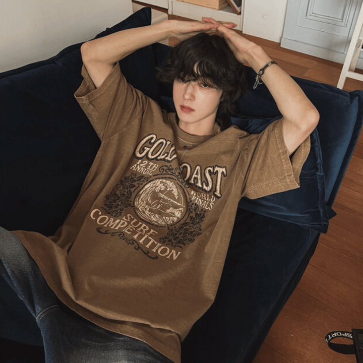 B68 American Retro Loose University T-shirt (3 colors)