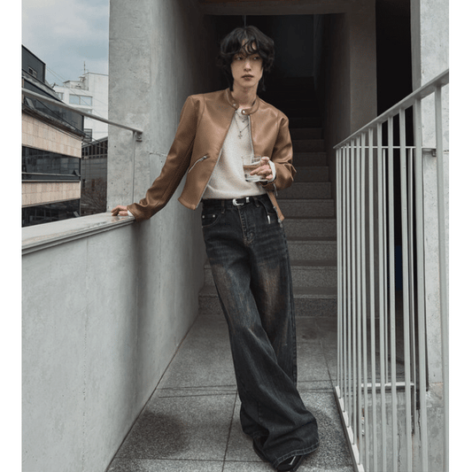 J48 長版落地丹寧寬褲