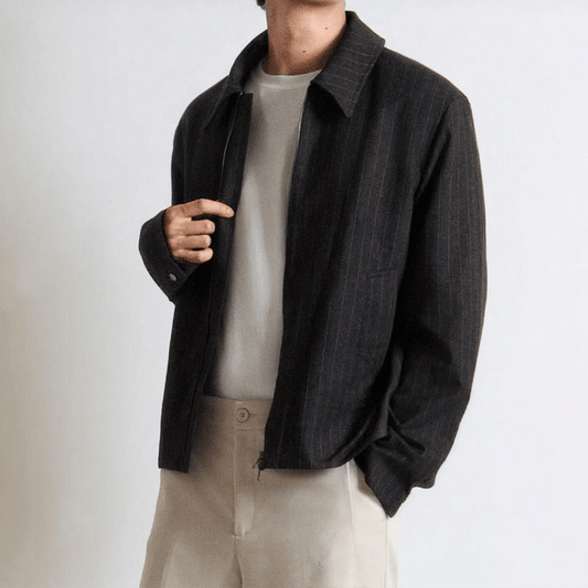 A37 極簡時尚短版外套 (黑black 灰gray)