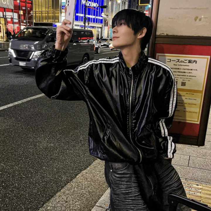 A41 shiny texture sports windbreaker (3 colors)