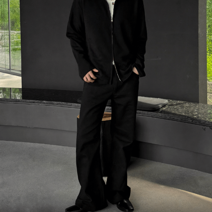 J26 斜紋布喇叭褲 (黑balck 米beige)