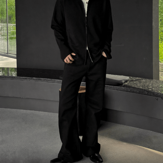 J26 斜紋布喇叭褲 (黑balck 米beige)