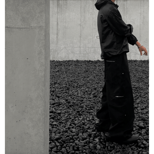 J28 鉚釘工裝寬褲 (3色 three colors)