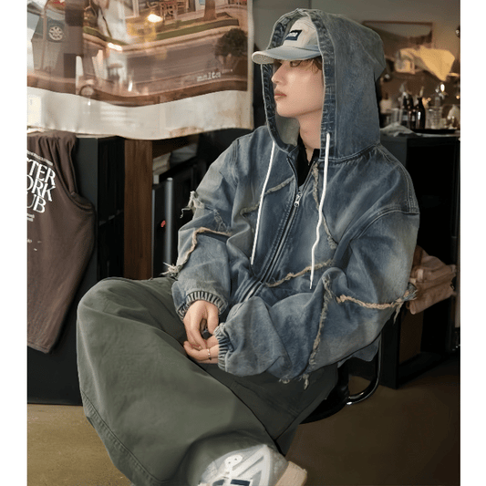 A48 水洗丹寧連帽外套