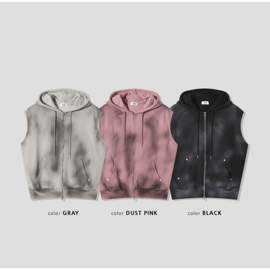 A50 鉚釘休閒連帽背心 (3色 three colors)