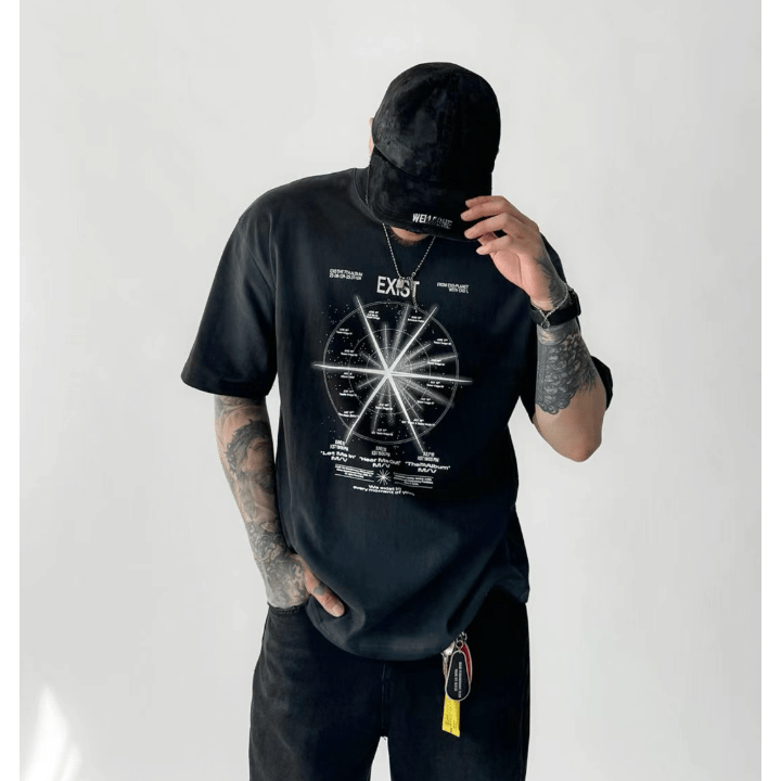 B41 Sailing color short-sleeved T-shirt (black and white)