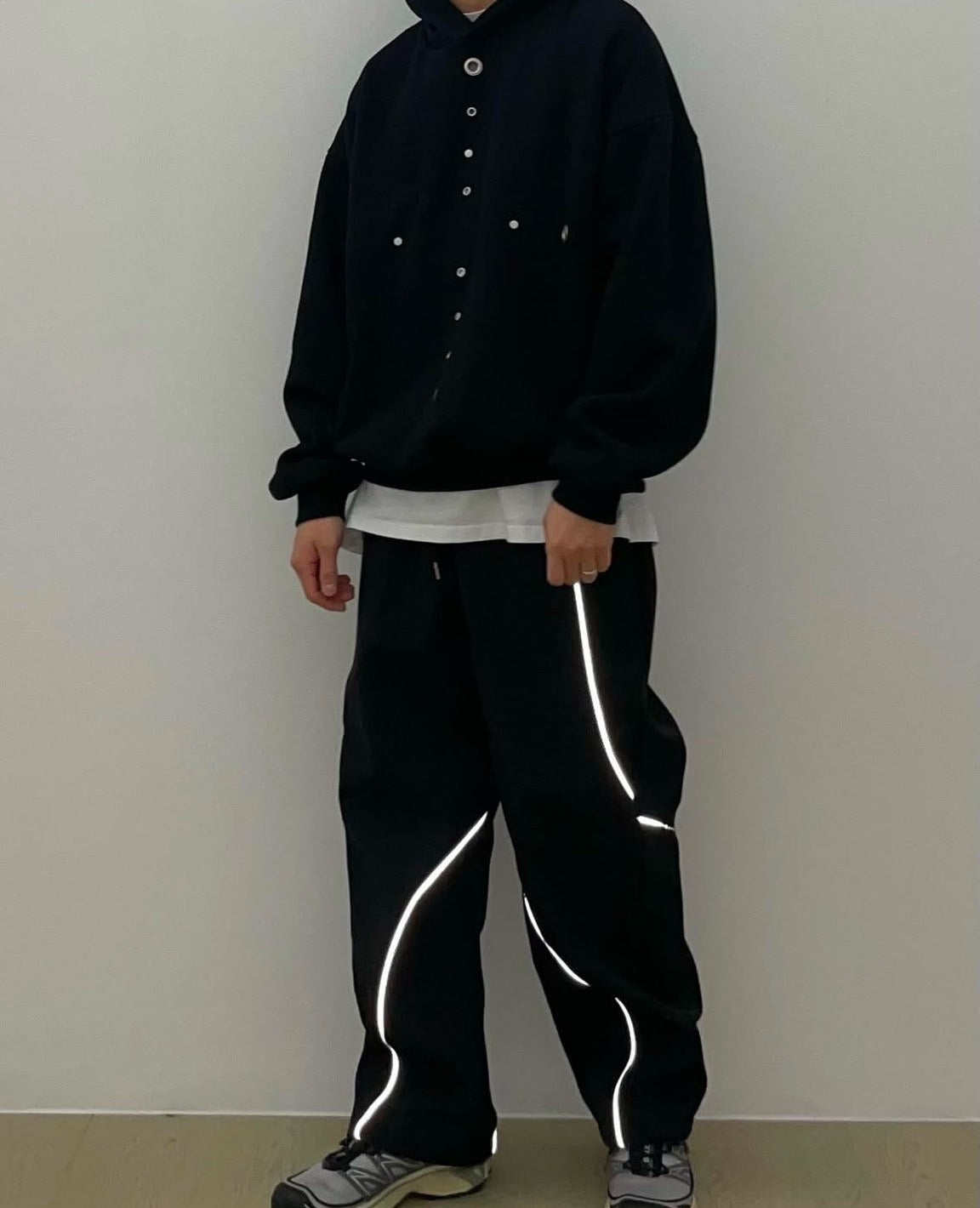 J7 deconstructed line contrast color nylon pants (3 colors)