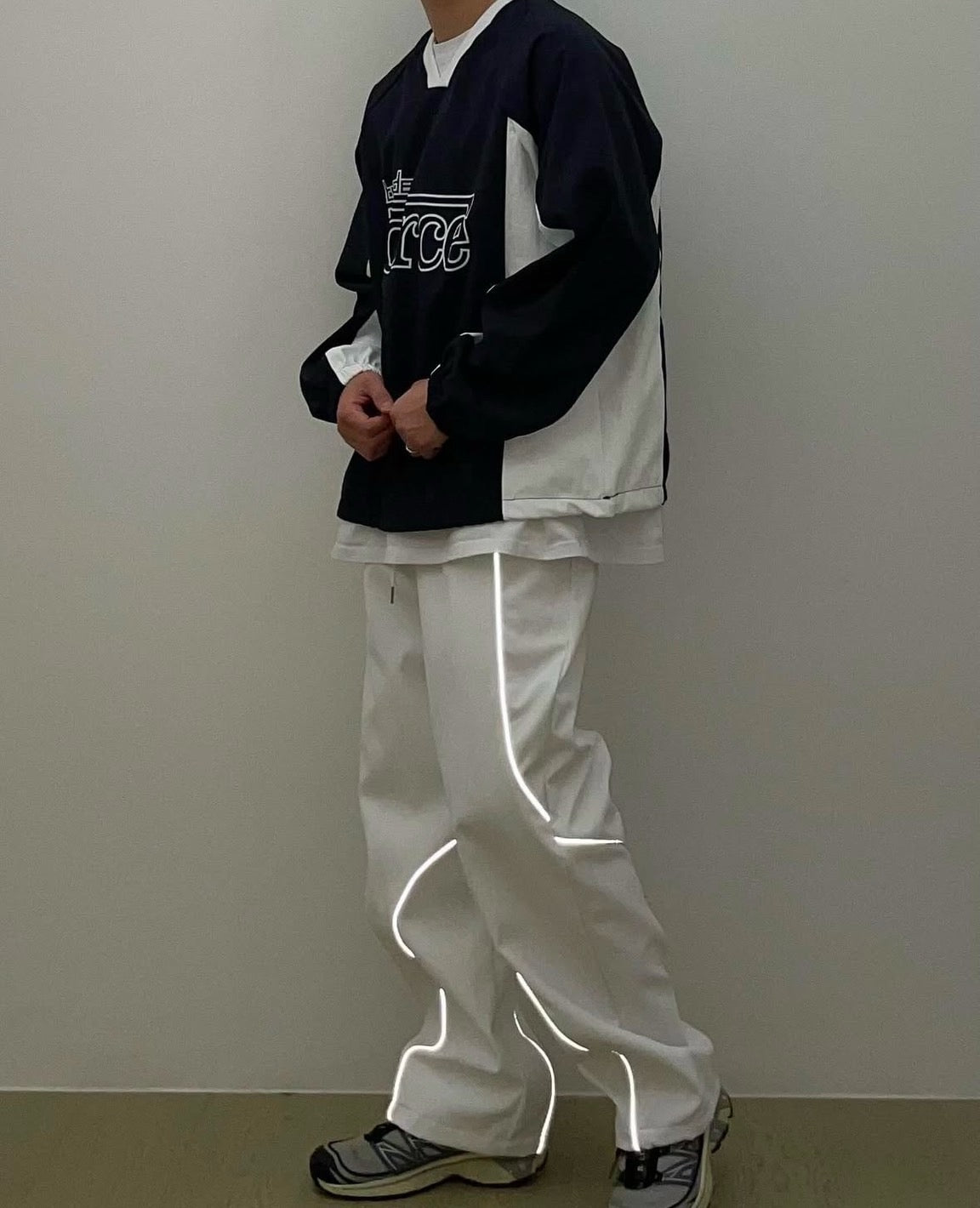 J7 deconstructed line contrast color nylon pants (3 colors)