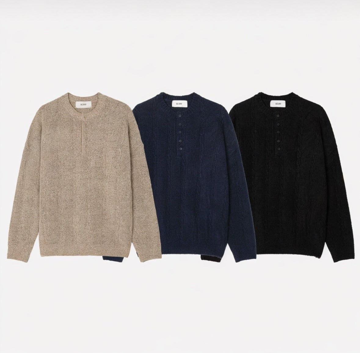 B7 British style heavyweight cable knit sweater (3 colors)