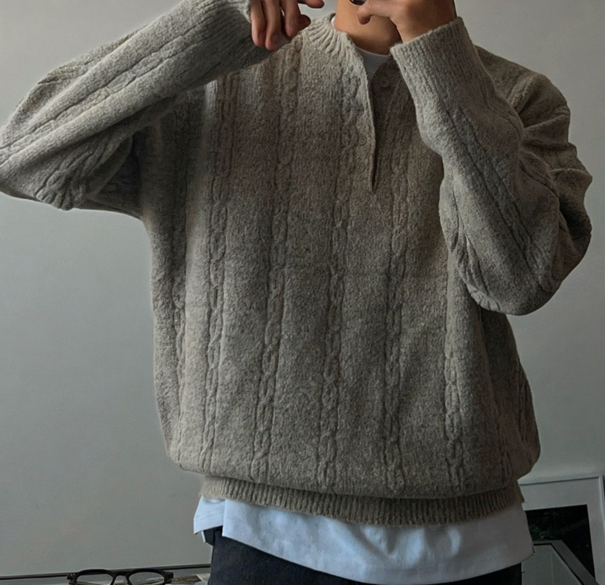 B7 British style heavyweight cable knit sweater (3 colors)