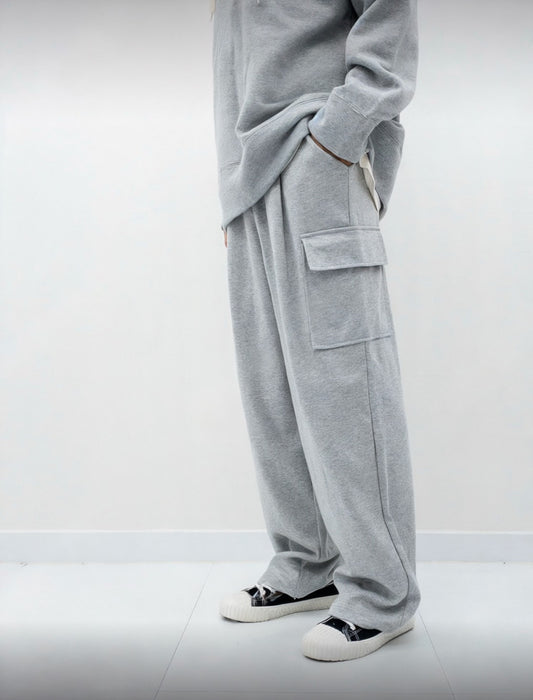 J4 單摺工裝寬褲 (黑black 灰gray)