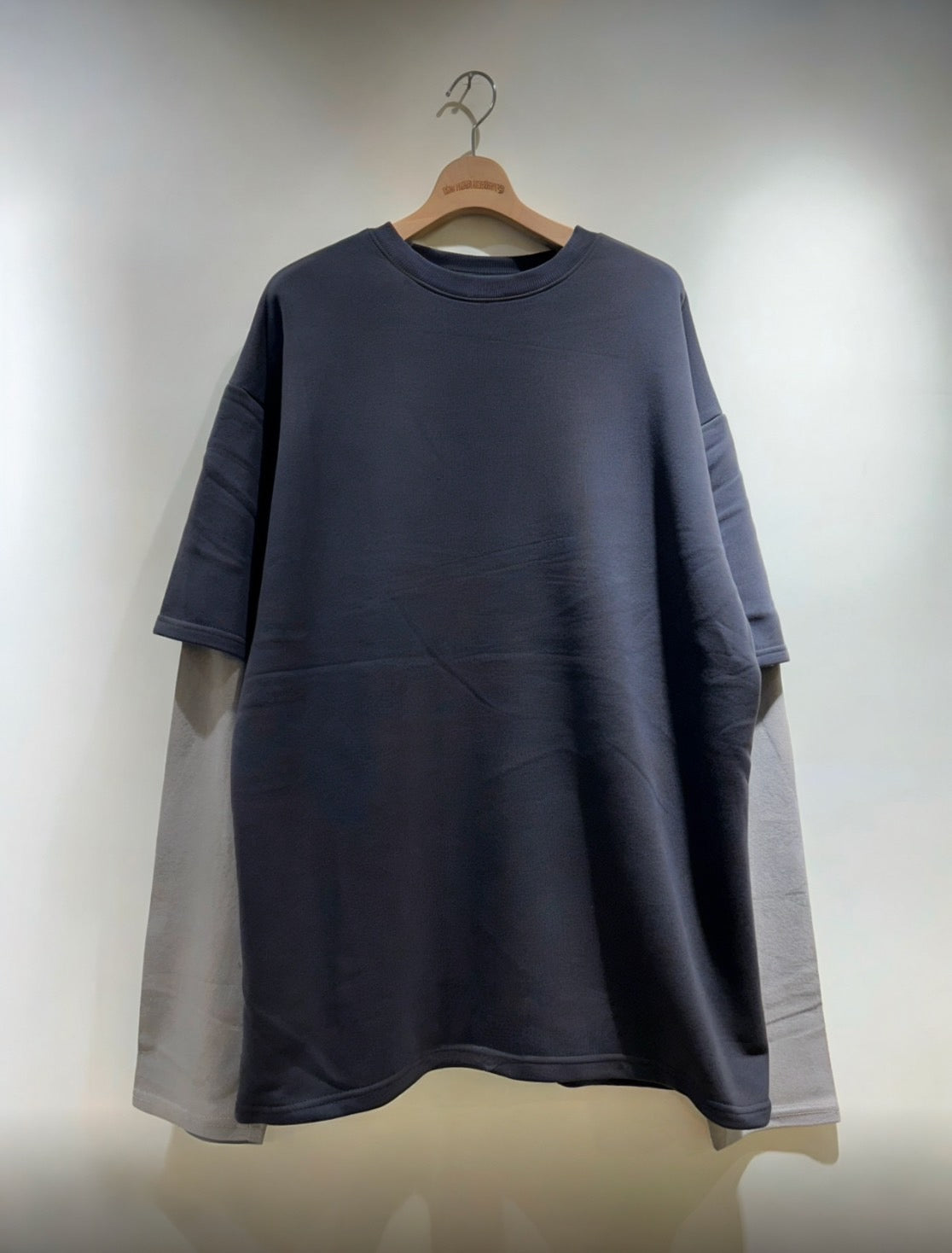 B4 Fake two-piece stitching long-sleeved T-shirt (3 colors)