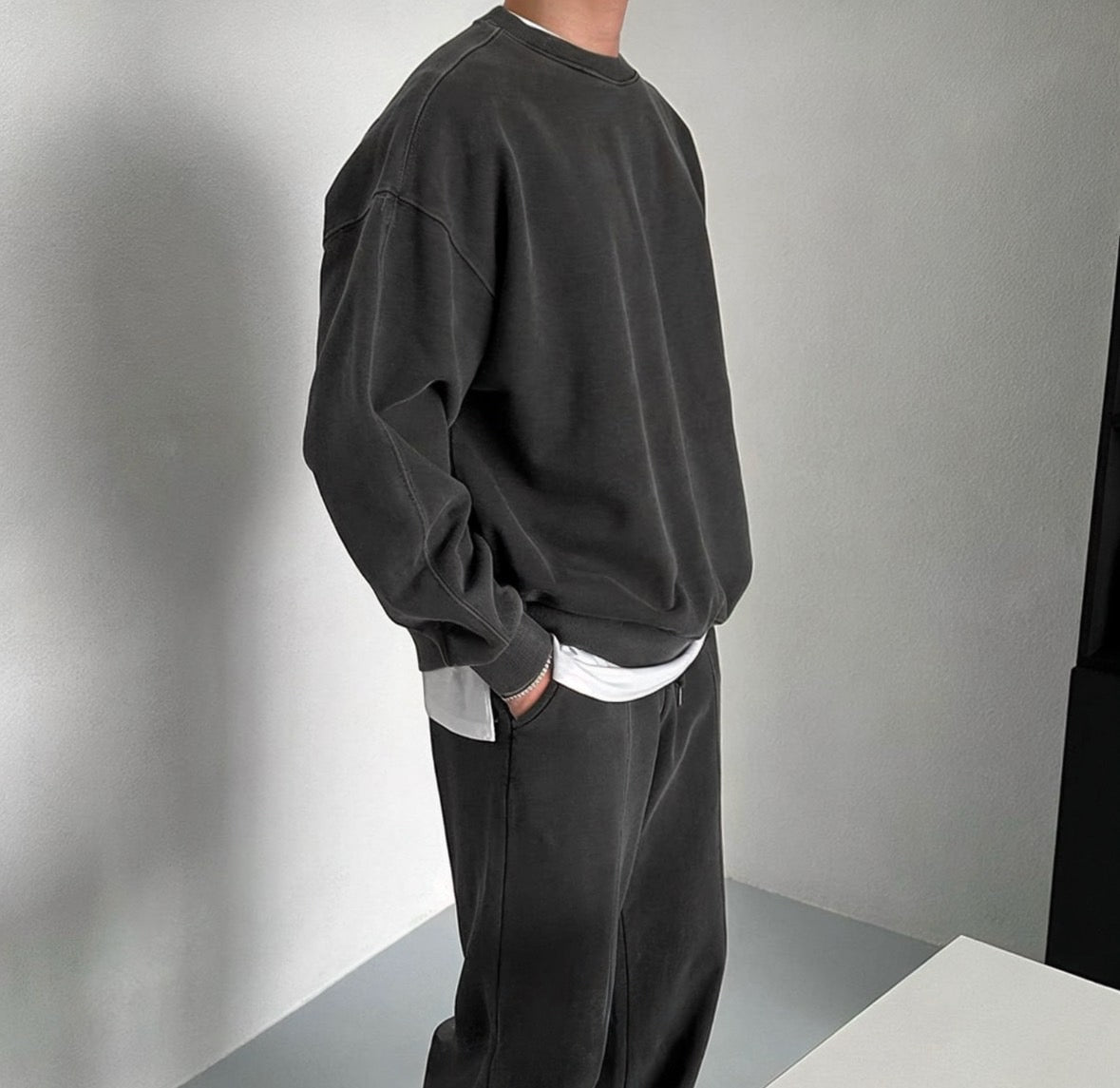 B3 Retro Washed University T (dark gray dark blue)