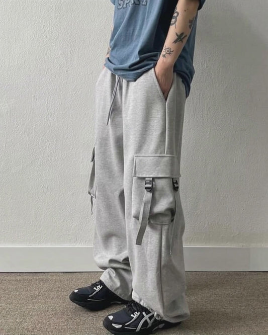 J20 立體雙口袋工裝褲 (黑black 灰gray)