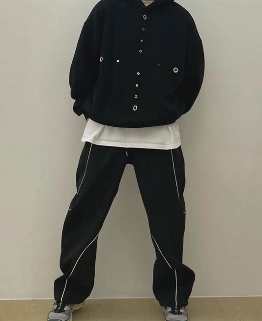 J7 解構線條撞色尼龍褲 (3色 three colors)