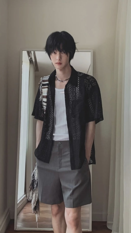 B92 刺繡鏤空襯衫 (3色)