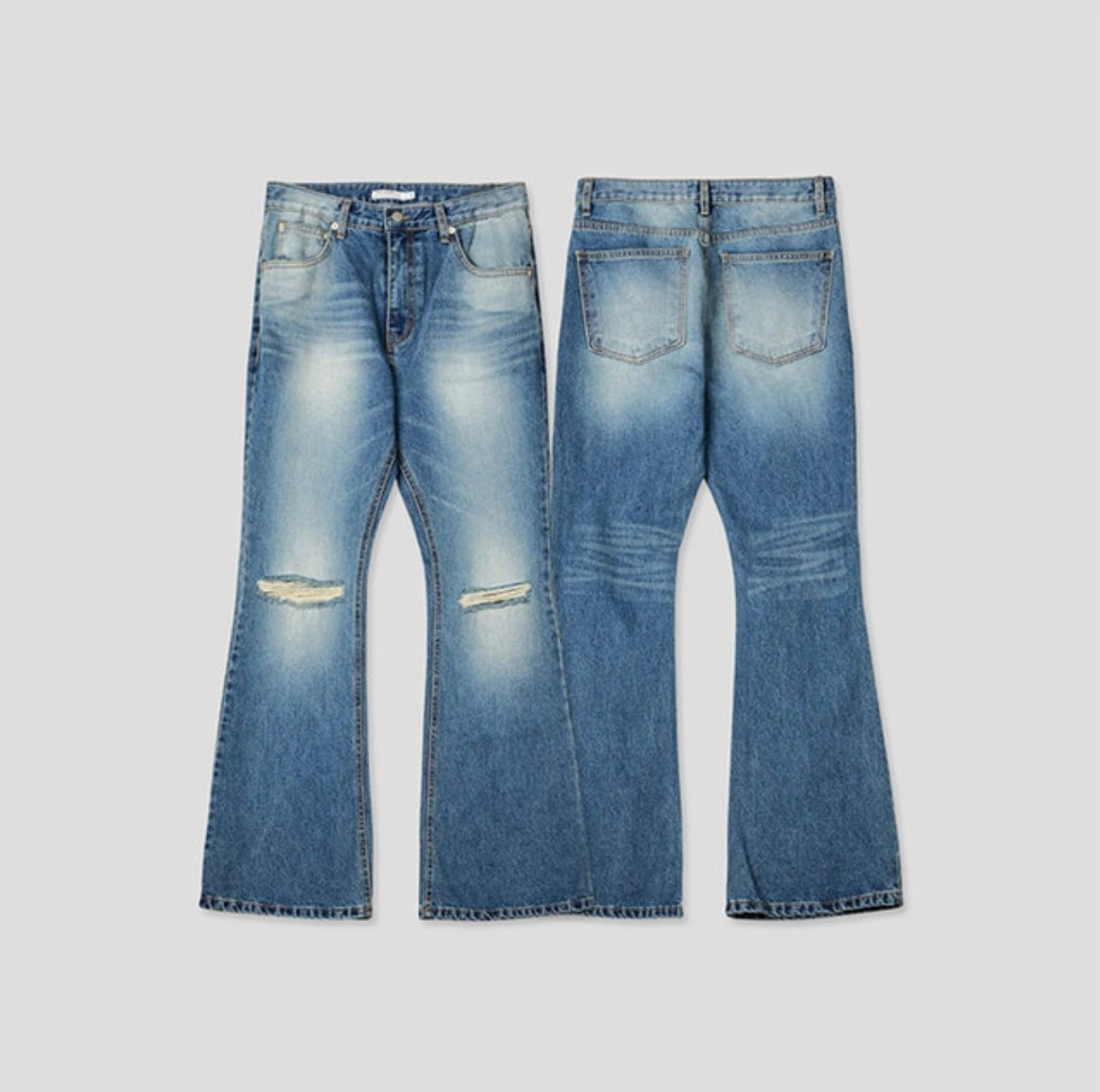 J69 Light Chasing Rift Flared Jeans