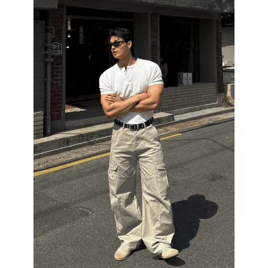 J106 切割工裝褲 (米 棕)