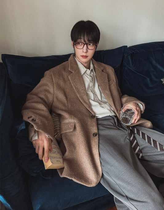 A113 霧感毛絨西裝大衣 (3色)