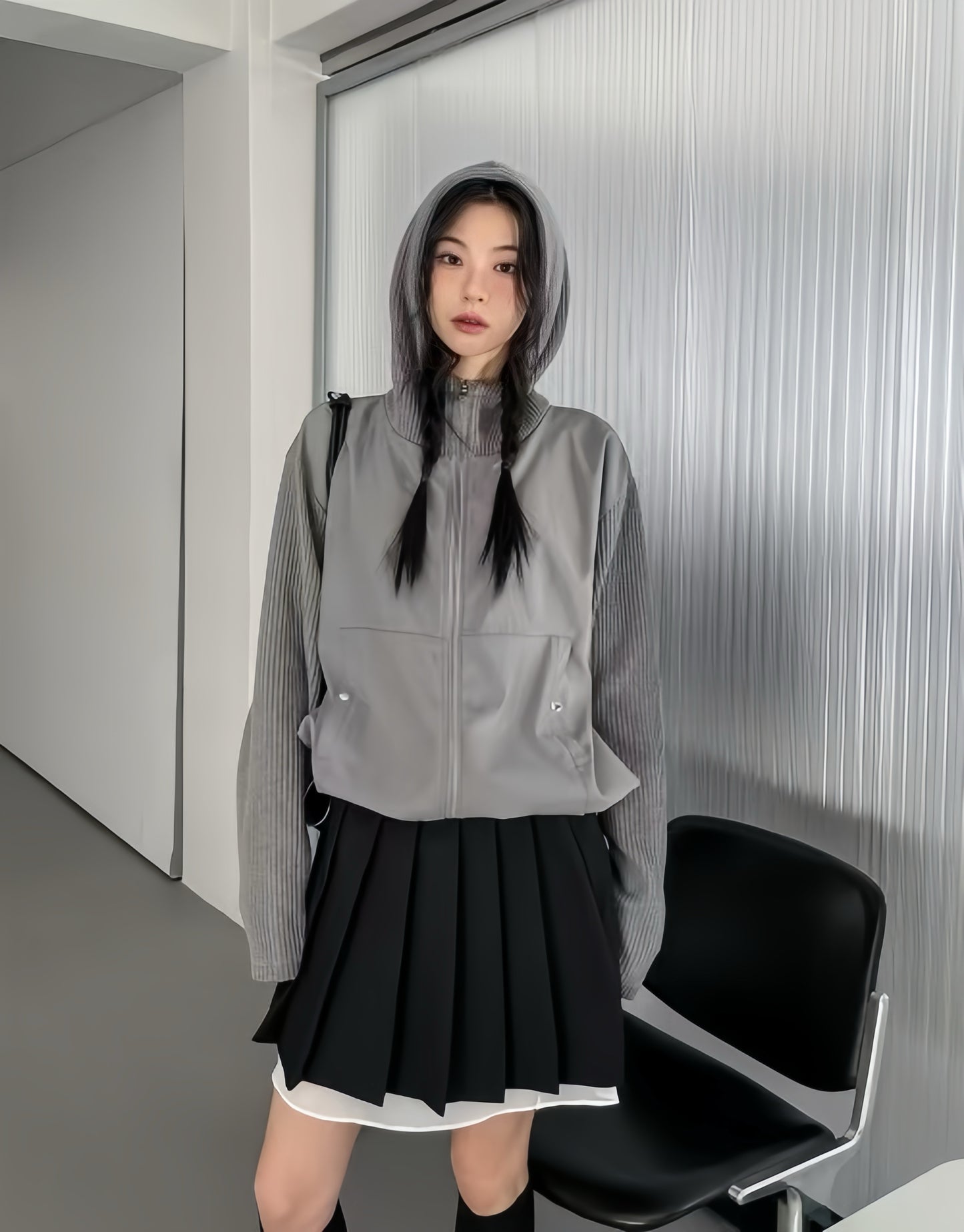 A58 CP patchwork corduroy hooded jacket (3 colors)