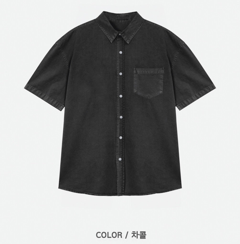 B200 顏料水洗寬版襯衫 (6色)