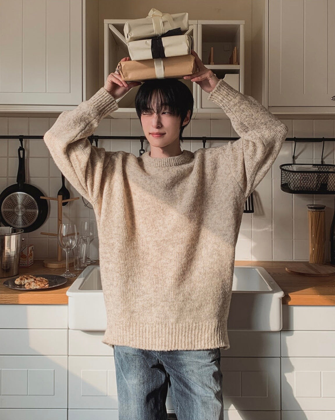 B166 圓領針織上衣 (3色)