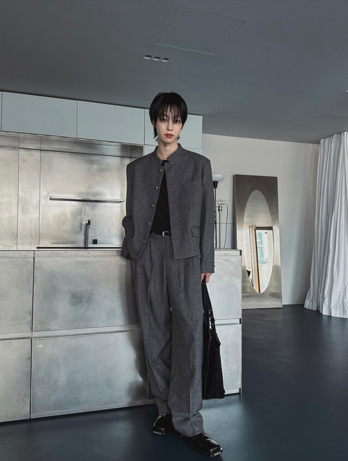 A128 Orchid-Style Short Jacket (Grey/Black)