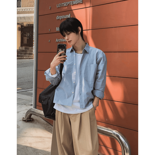 B191 極簡短版襯衫(4色)