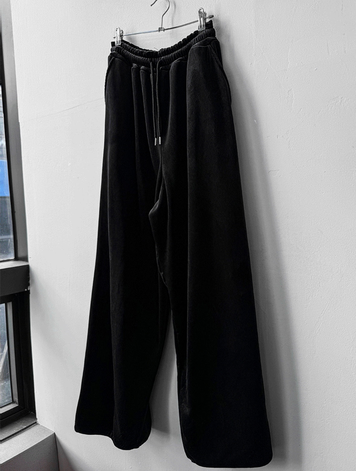 J79 韓版絨光垂墜寬褲