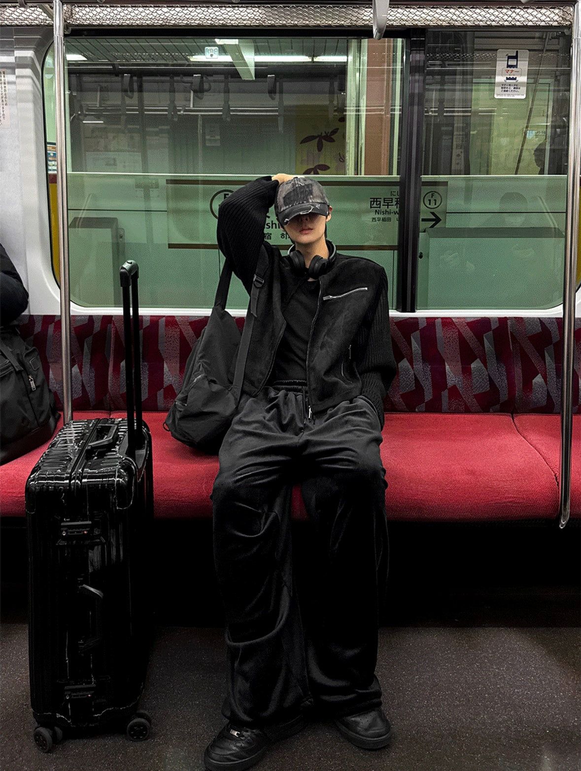 J79 韓版絨光垂墜寬褲