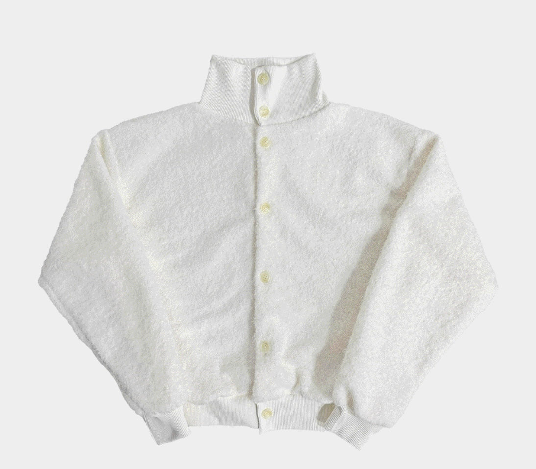 A101 柔絨高領毛毛開衫 (3色)