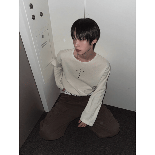 B156 十字鉚釘羅紋上衣 (3色)