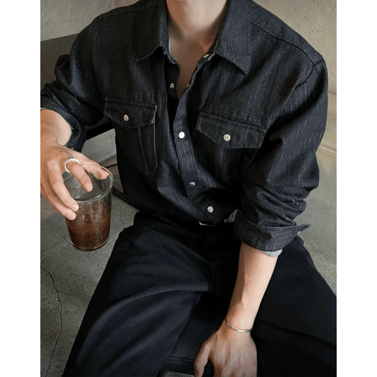B173 人字紋牛仔襯衫