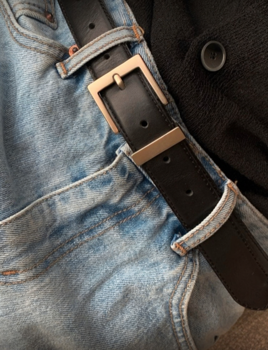 H2 天然皮革印花皮帶