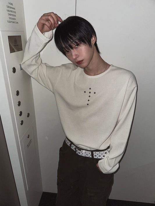 B156 十字鉚釘羅紋上衣 (3色)