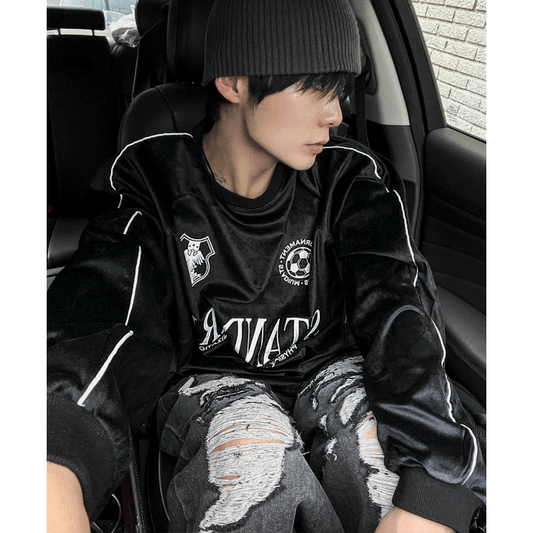 B146 霧光絲絨寬版上衣 (3色)