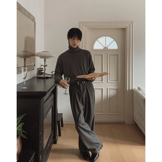 J92 深摺寬版西裝褲 (3色)