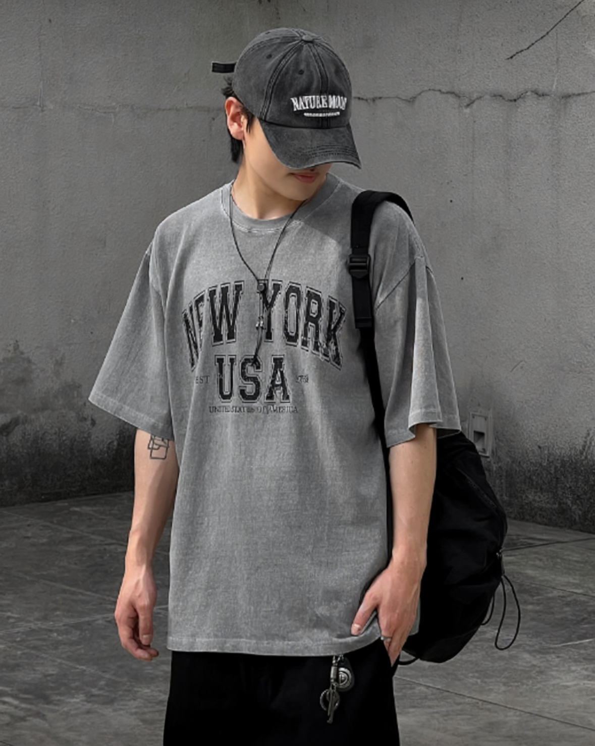 B63 New York印花短袖T恤 (4色 four colors)