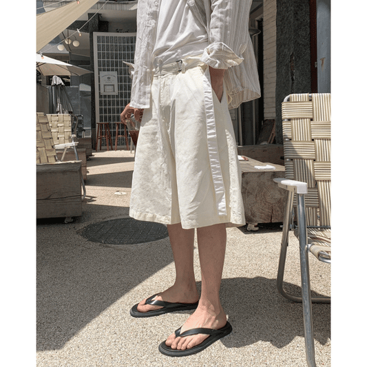 J127 Layered Belt Suit Shorts (3 Colors)